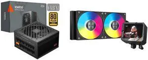 PCCOOLER CPS KN850 Fully Modular Power Supply, 80 PLUS Gold 850W PSU, Native 12V-2x6 Connector, ATX 3.1 & PCIe 5.1 Ready, Dual CPU Power Cables, 105°C Rated Japanese Capacitors, P3-KN850-G1F PCCOOLER CPS GT240 ARGB Display AIO CPU Liquid Co
