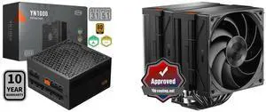 PCCOOLER CPS YN1000 Fully Modular Power Supply, 80 PLUS Gold 1000W PSU, 12V-2x6 Cable, ATX 3.1 & PCIe 5.1 Ready, 105°C Rated Japanese Capacitors, ECO Mode, 135mm FDB Fan, 10 Years Warranty PCCOOLER CPS RZ620 Dual Tower CPU Air Cooler, 6 Hea