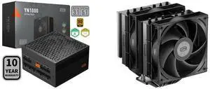 PCCOOLER CPS YN1000 Fully Modular Power Supply, 80 PLUS Gold 1000W PSU, 12V-2x6 Cable, ATX 3.1 & PCIe 5.1 Ready, 105°C Rated Japanese Capacitors, ECO Mode, 135mm FDB Fan, 10 Years Warranty PCCOOLER CPS RT620 Dual Tower CPU Air Cooler, 6 Hea