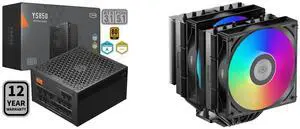PCCOOLER CPS YS850 Fully Modular Power Supply, 80 PLUS Gold 850W PSU, 12V-2x6 Cable,  ATX 3.1 & PCIe 5.1 Ready, 105°C Rated Japanese Capacitors, ECO Mode, 135mm FDB Fan, 12 Years Warranty PCCOOLER CPS RT620 ARGB Dual Tower CPU Air Cooler, 6