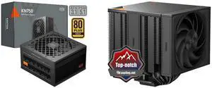 PCCOOLER CPS KN750 Fully Modular Power Supply, 80 PLUS Gold 750W PSU, Native 12V-2x6 Connector, ATX 3.1 & PCIe 5.1 Ready, Dual CPU Power Cables, 105°C Rated Japanese Capacitors, P3-KN750-G1F PCCOOLER CPS RZ820 Dual Tower CPU Air Cooler, 8 H