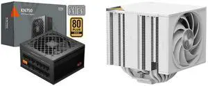 PCCOOLER CPS KN750 Fully Modular Power Supply, 80 PLUS Gold 750W PSU, Native 12V-2x6 Connector, ATX 3.1 & PCIe 5.1 Ready, Dual CPU Power Cables, 105°C Rated Japanese Capacitors, P3-KN750-G1F PCCOOLER CPS RZ820 Dual Tower CPU Air Cooler, 8 H