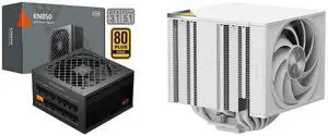 PCCOOLER CPS KN850 Fully Modular Power Supply, 80 PLUS Gold 850W PSU, Native 12V-2x6 Connector, ATX 3.1 & PCIe 5.1 Ready, Dual CPU Power Cables, 105°C Rated Japanese Capacitors, P3-KN850-G1F PCCOOLER CPS RZ820 Dual Tower CPU Air Cooler, 8 H