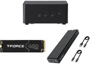 ASUS NUC 14 Pro RNUC14RVHU70000U Tall Barebone Kit (mini PC)with Intel 14th Gen Core Ultra 7 155H,  Triple Storage Design, Thunderbolt™ 4, Wi-Fi 6E & Bluetooth 5.3 - Memory and Storage Sold Separately Team Group T-FORCE G50 M.2 2280 1TB PCI