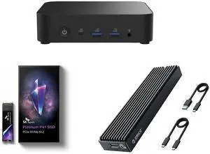ASUS NUC 14 Essential Barebone Kit Mini PC with Intel Processor N250, Single DDR5-4800 RAM slot, Single Storage Design, Triple Display support, 2.5G LAN, Wi-Fi 6E & Bluetooth 5.3, VESA Mount included SK hynix Platinum P41 M2 SSD 2TB, M.2 22