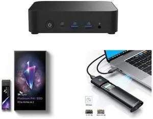 ASUS NUC 14 Essential Barebone Kit Mini PC with Intel Processor N250, Single DDR5-4800 RAM slot, Single Storage Design, Triple Display support, 2.5G LAN, Wi-Fi 6E & Bluetooth 5.3, VESA Mount included SK hynix Platinum P41 M2 SSD 2TB, M.2 22