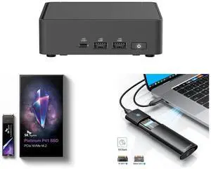 ASUS NUC 15 Pro RNUC15CRKU50000U Black Barebone System w/ Intel Ultra 5 225H CPU, Integrated - Intel Arc 130T Graphics ,US cord, Single Unit - Memory and Storage Sold Separately SK hynix Platinum P41 M2 SSD 2TB, M.2 2280 NVME PCIe Gen4.0 In
