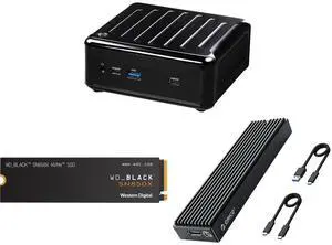 ASRock 4x4 BOX-7840U DDR5 2.5 Gigabit LAN Barebone System WD_BLACK 2TB SN850X NVMe Internal Gaming SSD Solid State Drive - Gen4 PCIe, M.2 2280, Up to 7,300 MB/s - WDS200T2X0E ORICO M.2 NVMe SSD Enclosure, USB 3.1 Gen 2 (10 Gbps) to NVMe PCI