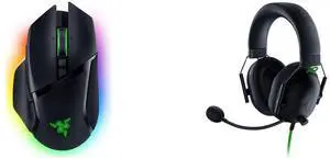 Razer Basilisk V3 Pro Customizable Wireless Gaming Mouse with Razer HyperScroll Tilt Wheel Razer BlackShark V2 X Gaming Headset: 7.1 Surround Sound Capable - 50mm Drivers - Memory Foam Cushion - for PC, PS4, Nintendo Switch - 3.5mm Headphon