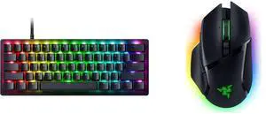 Razer Huntsman V3 Pro Mini 60% Esports Gaming Keyboard - Analog Optical Switches, Razer Snap Tap, Rapid Trigger, Adjustable Actuation, Dual-Purpose Mod Keys, Doubleshot PBT Keycaps - Black Razer Basilisk V3 Pro Customizable Wireless Gaming