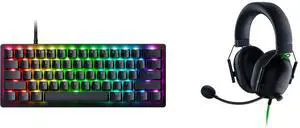 Razer Huntsman V3 Pro Mini 60% Esports Gaming Keyboard - Analog Optical Switches, Razer Snap Tap, Rapid Trigger, Adjustable Actuation, Dual-Purpose Mod Keys, Doubleshot PBT Keycaps - Black Razer BlackShark V2 X Gaming Headset: 7.1 Surround