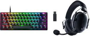 Razer Huntsman V3 Pro Mini 60% Esports Gaming Keyboard - Analog Optical Switches, Razer Snap Tap, Rapid Trigger, Adjustable Actuation, Dual-Purpose Mod Keys, Doubleshot PBT Keycaps - Black Razer BlackShark V2 Pro Wireless Gaming Headset: De