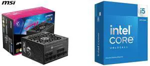 PSU CPU Combo -  MSI MPG A850GS PCIE5 Bundle with  Intel BX8071514600KF