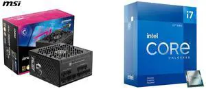 PSU CPU Combo -  MSI MPG A1000GS PCIE5 Bundle with  Intel BX8071512700KF