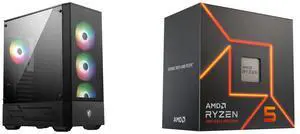 Computer Case CPU Combo -  MSI MAG FORGE 112R Bundle with  AMD 100-100001015BOX