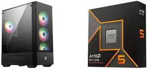 Computer Case CPU Combo -  MSI MAG FORGE 112R Bundle with  AMD 100-100001405WOF