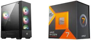 Computer Case CPU Combo -  MSI MAG FORGE 112R Bundle with  AMD Ryzen 7 7800X3D