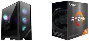 Computer Case CPU Combo -  MSI MAG FORGE 321R AIRFLOW Bundle with  AMD 100-100000457BOX