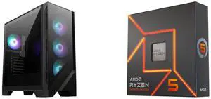 Computer Case CPU Combo -  MSI MAG FORGE 321R AIRFLOW Bundle with  AMD 100-100000593WOF
