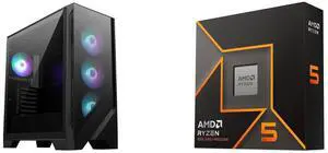 Computer Case CPU Combo -  MSI MAG FORGE 321R AIRFLOW Bundle with  AMD 100-100001405WOF