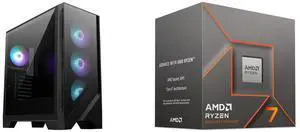 Computer Case CPU Combo -  MSI MAG FORGE 321R AIRFLOW Bundle with  AMD 100-100001590BOX