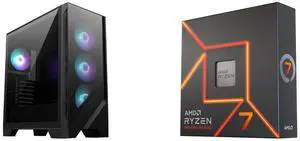 Computer Case CPU Combo -  MSI MAG FORGE 321R AIRFLOW Bundle with  AMD 100-100000591WOF