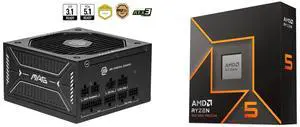 PSU CPU Combo -  MSI MAG A650GLS PCIE5 Bundle with  AMD 100-100001405WOF