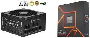 PSU CPU Combo -  MSI MAG A650GLS PCIE5 Bundle with  AMD 100-100000591WOF