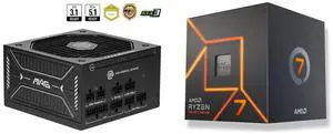 PSU CPU Combo -  MSI MAG A650GLS PCIE5 Bundle with  AMD 100-100000592BOX