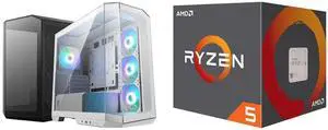 Computer Case CPU Combo -  MSI MAG PANO M100R PZ WHITE Bundle with  AMD 100-100000644BOX