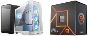 Computer Case CPU Combo -  MSI MAG PANO M100R PZ WHITE Bundle with  AMD 100-100000589WOF