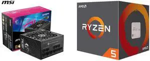 PSU CPU Combo - MSI MPG A850GS PCIE5 Bundle with AMD 100-100000644BOX PSU CPU Combo - MSI MPG A850GS PCIE5 Bundle with AMD 100-100000644BOX
