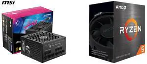 PSU CPU Combo -  MSI MPG A850GS PCIE5 Bundle with  AMD 100-100000457BOX
