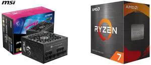 PSU CPU Combo -  MSI MPG A850GS PCIE5 Bundle with  AMD 100-100001582BOX