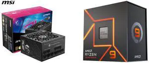 PSU CPU Combo -  MSI MPG A850GS PCIE5 Bundle with  AMD 100-100000589WOF