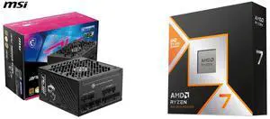 PSU CPU Combo -  MSI MPG A850GS PCIE5 Bundle with  AMD 100-100001084WOF
