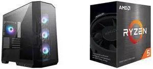 Computer Case CPU Combo -  MSI MAG PANO M100R PZ Bundle with  AMD 100-100000457BOX
