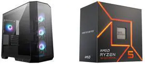 Computer Case CPU Combo -  MSI MAG PANO M100R PZ Bundle with  AMD 100-100001015BOX