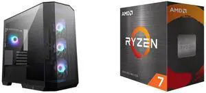 Computer Case CPU Combo -  MSI MAG PANO M100R PZ Bundle with  AMD 100-100001582BOX