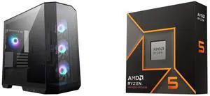Computer Case CPU Combo -  MSI MAG PANO M100R PZ Bundle with  AMD 100-100001405WOF