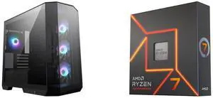 Computer Case CPU Combo -  MSI MAG PANO M100R PZ Bundle with  AMD 100-100000591WOF