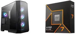 Computer Case CPU Combo -  MSI MAG PANO M100R PZ Bundle with  AMD 100-100001404WOF