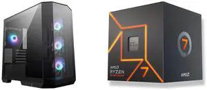 Computer Case CPU Combo -  MSI MAG PANO M100R PZ Bundle with  AMD 100-100000592BOX