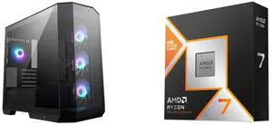 Computer Case CPU Combo -  MSI MAG PANO M100R PZ Bundle with  AMD 100-100001084WOF