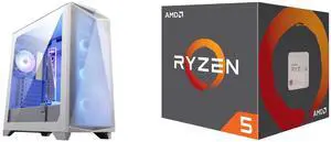 Computer Case CPU Combo -  MSI MPG GUNGNIR 300R AIRFLOW WHITE Bundle with  AMD 100-100000644BOX
