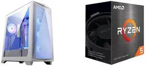 Computer Case CPU Combo -  MSI MPG GUNGNIR 300R AIRFLOW WHITE Bundle with  AMD 100-100000457BOX