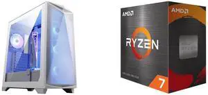 Computer Case CPU Combo -  MSI MPG GUNGNIR 300R AIRFLOW WHITE Bundle with  AMD 100-100001582BOX