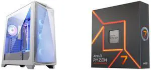 Computer Case CPU Combo -  MSI MPG GUNGNIR 300R AIRFLOW WHITE Bundle with  AMD 100-100000591WOF