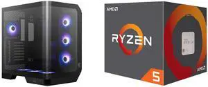 Computer Case CPU Combo -  MSI MAG PANO 120R PZ Bundle with  AMD 100-100000644BOX