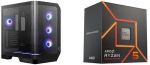 Computer Case CPU Combo -  MSI MAG PANO 120R PZ Bundle with  AMD 100-100001015BOX